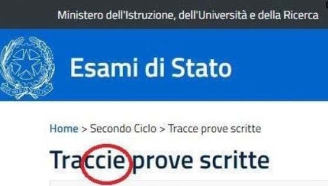 «Traccie» invece che «Tracce» da che pulpito viene la predica