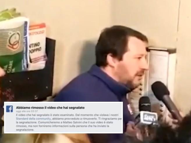 Facebook ha rimosso il video di Salvini che citofona