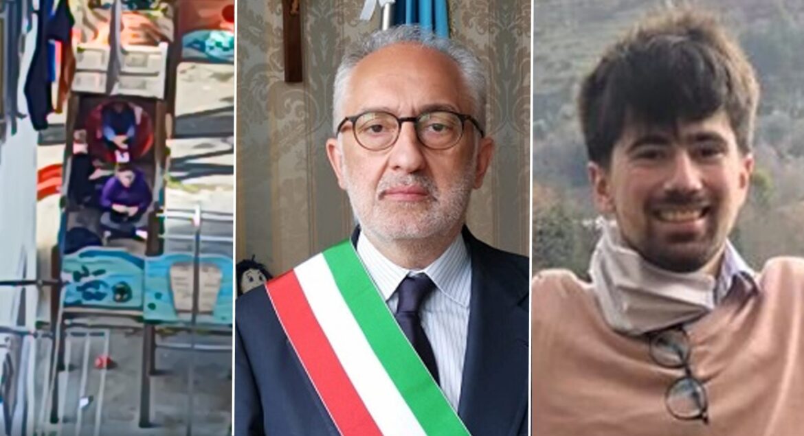 Bimbiminkia a Villetta Giaquinto tirano sassi armati di fionda.