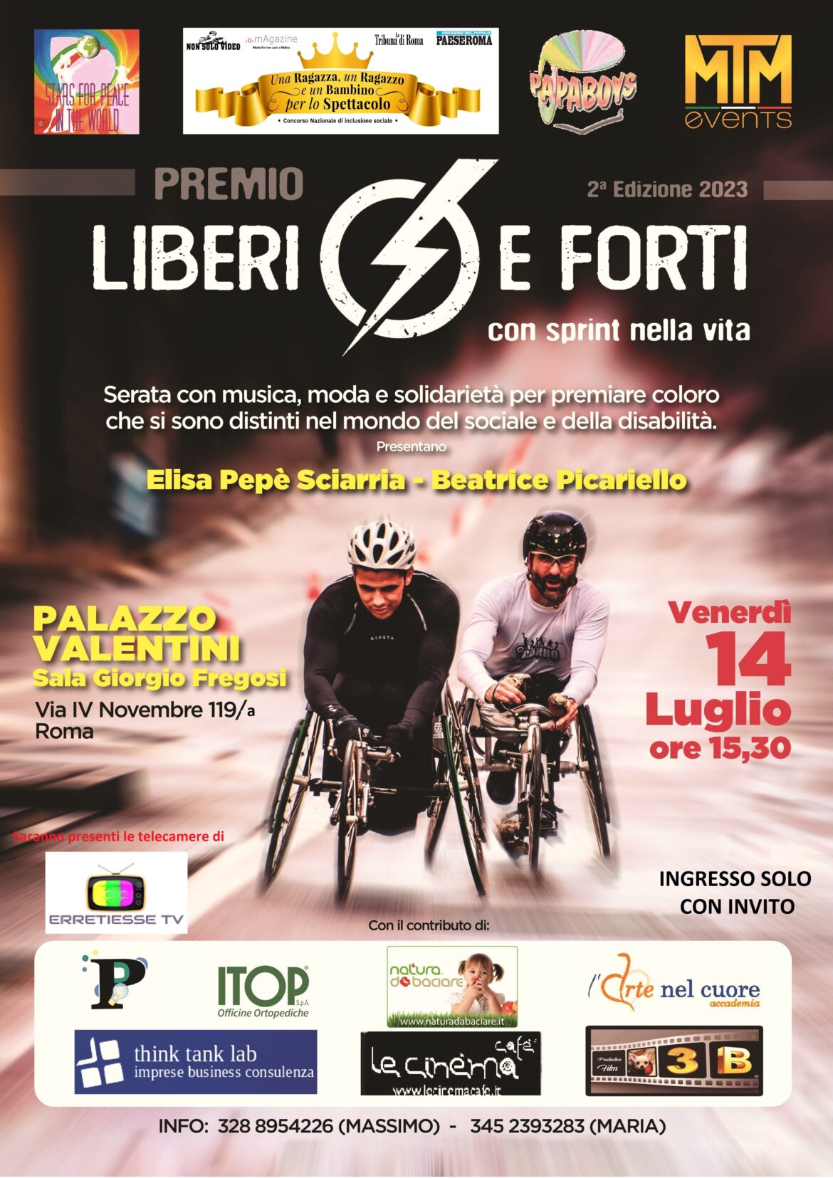 Premio Nazionale “LIBERI E FORTI: con sprint nella vita”: svoltasi la 2° edizione presso Palazzo Valentini a Roma.