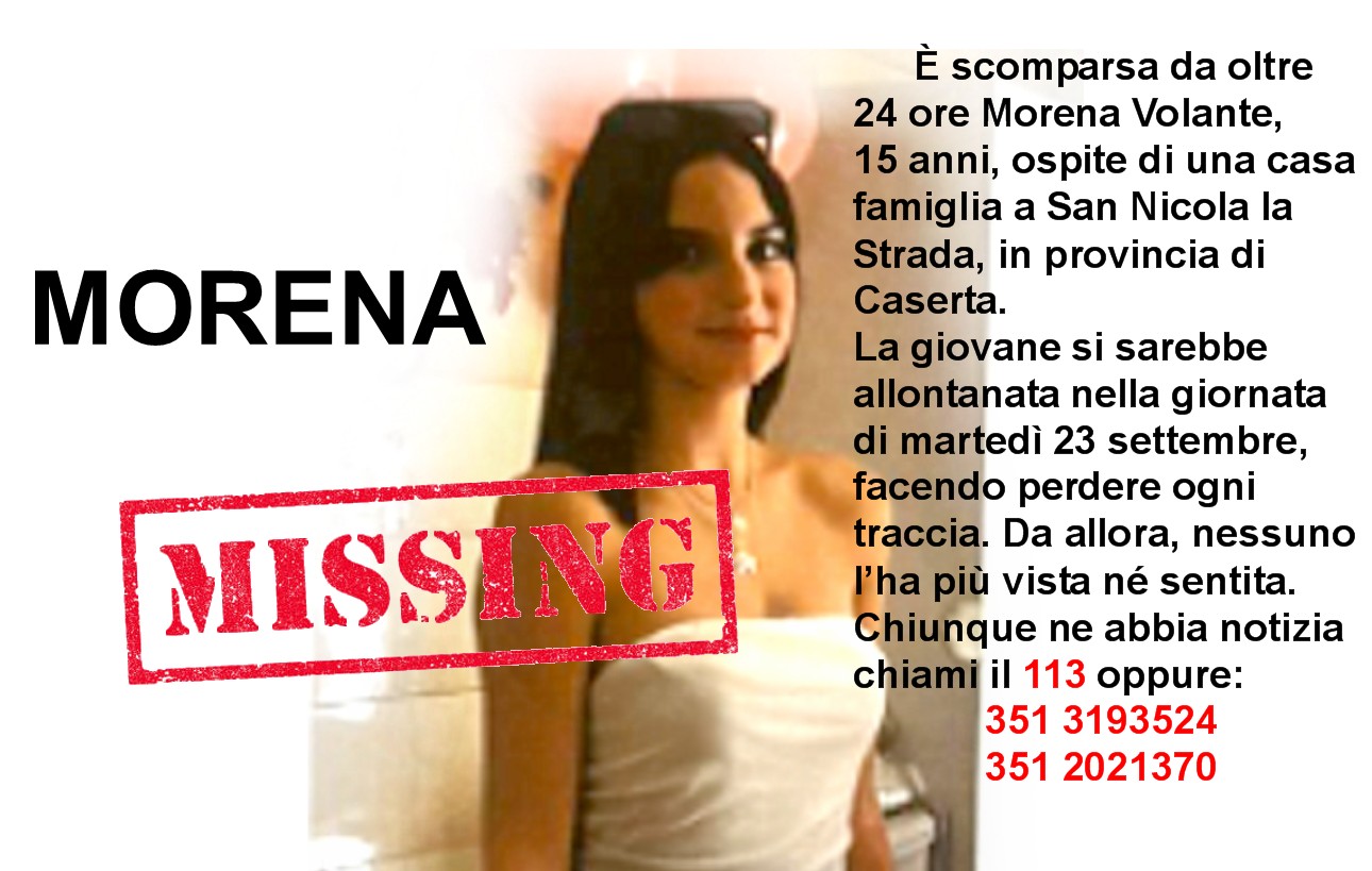 Appello urgente alla cittadinanza SCOMPARSA MORENA, 15 ANNI